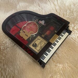 Elegant Burgundy and Gold Music Box Piano by Kings